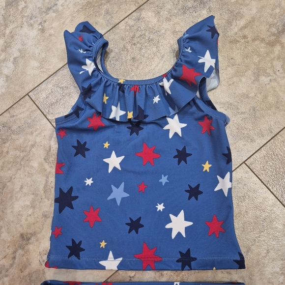 Hanna Andersson Blue Swimsuit with Star Pattern Size 6/7 - Picture 2 of 9